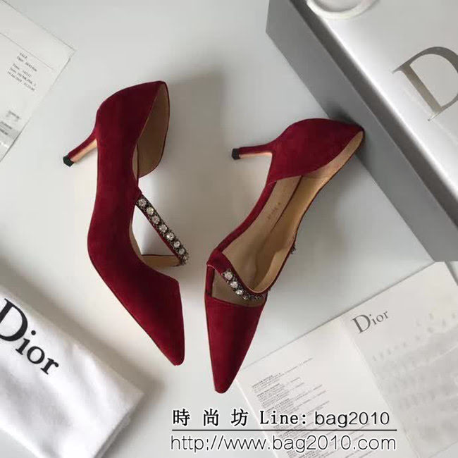 DIOR迪奧 2018秋季新款 磨砂皮 高跟女單鞋 QZS1544